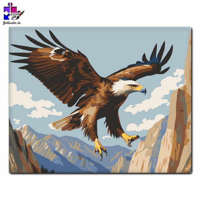 Adler über den Bergen | Malen nach Zahlen-Zahlmaler.de