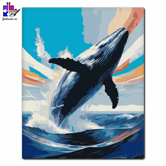 Luftsprung eines Wals | Malen nach Zahlen-Zahlmaler.de