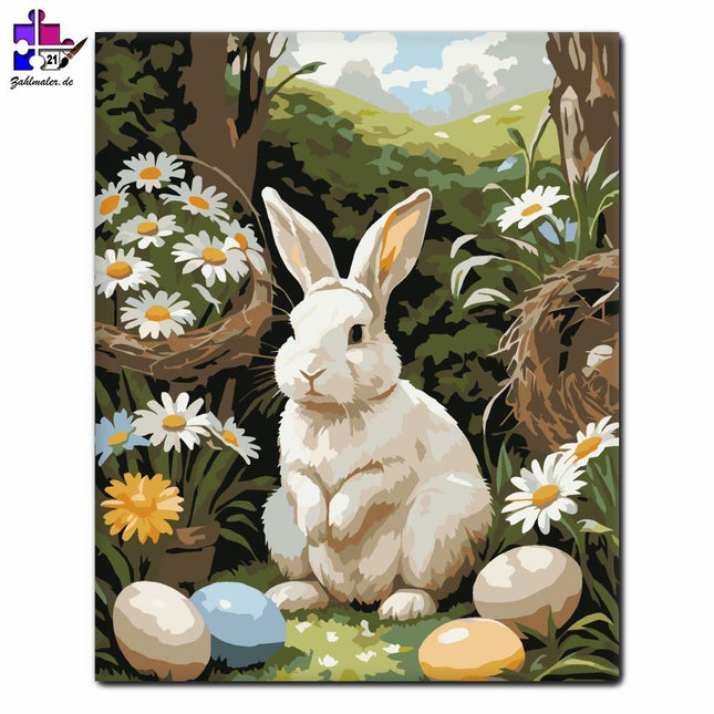 Hasen- und Eiernester | Malen nach Zahlen-Zahlmaler.de