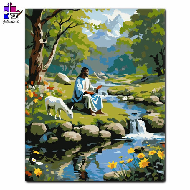Jesus am Spring Creek | Malen nach Zahlen-Zahlmaler.de