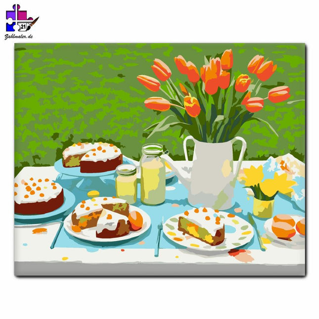 Ostern Brunch Tisch | Malen nach Zahlen-Zahlmaler.de