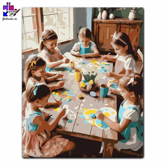 Kinder basteln Osterdekoration | Malen nach Zahlen-Zahlmaler.de