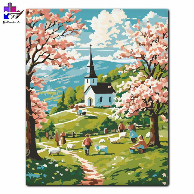 Osterabenteuer für Kinder im Kirchengarten | Malen nach Zahlen-Zahlmaler.de