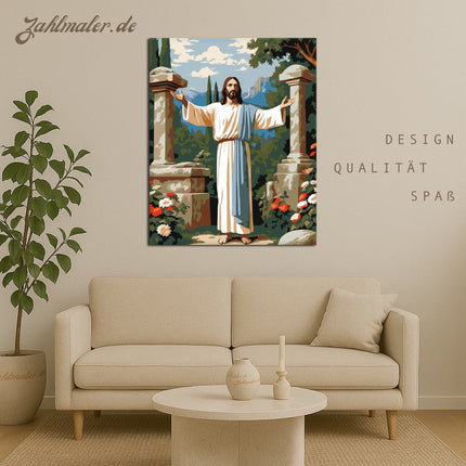 Jesus im Garten | Malen nach Zahlen-Zahlmaler.de