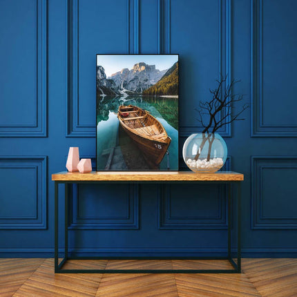 Das Boot am blauen Bergsee | Malen nach Zahlen-Zahlmaler.de