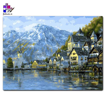 Das Schloss am Alpensee | Malen nach Zahlen-Zahlmaler.de