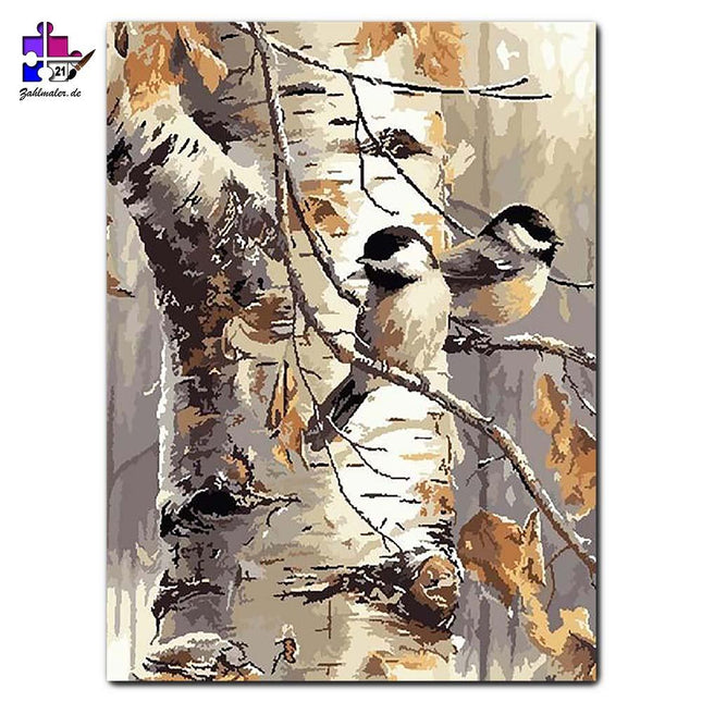 Das Tittenpaar zu Herbst | Malen nach Zahlen-Zahlmaler.de