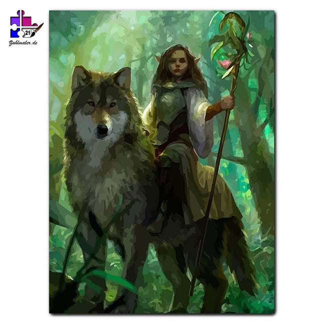 Das Waldwesen in der Zauberlichtung | Malen nach Zahlen-Zahlmaler.de