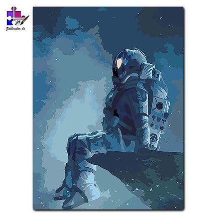 Der Astronaut und die Sterne | Malen nach Zahlen-Zahlmaler.de