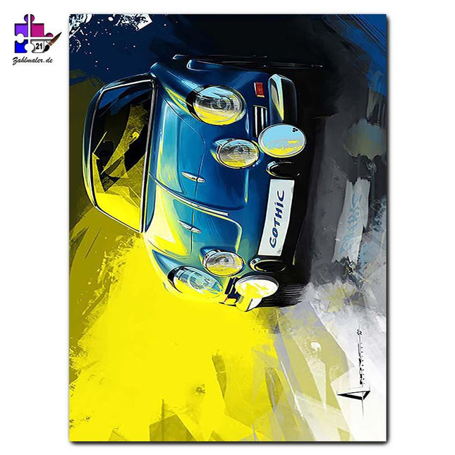 Der blaue Alpina A110 Oldtimer | Malen nach Zahlen-Zahlmaler.de