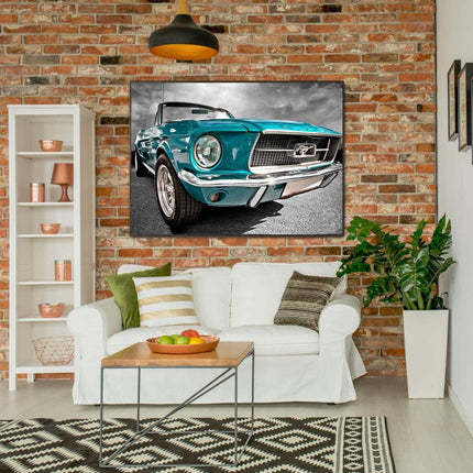 Der blaue Mustang (Cabriolet) | Malen nach Zahlen-Zahlmaler.de