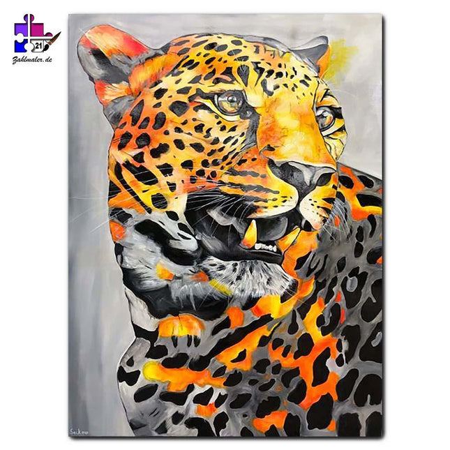 Der Blick des Leoparden | Malen nach Zahlen-Zahlmaler.de