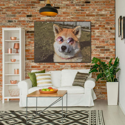 Der coole Shiba inu in seiner Sonnenbrille | Malen nach Zahlen-Zahlmaler.de