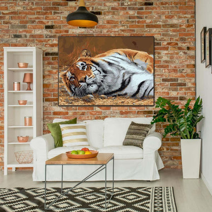Der faule Tiger  | Malen nach Zahlen-Zahlmaler.de