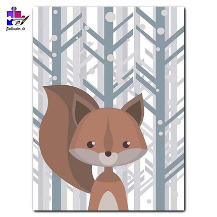 Der Fuchs im Wald - Kinderzeichnung | Malen nach Zahlen-Zahlmaler.de
