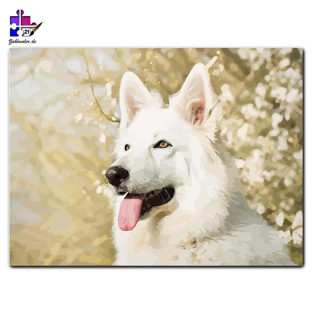 Der Großspitz unter weißen Kirschen | Malen nach Zahlen-Zahlmaler.de