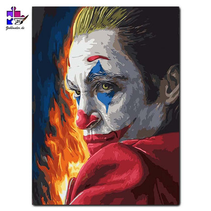 Der Joker im Feuer | Malen nach Zahlen-Zahlmaler.de