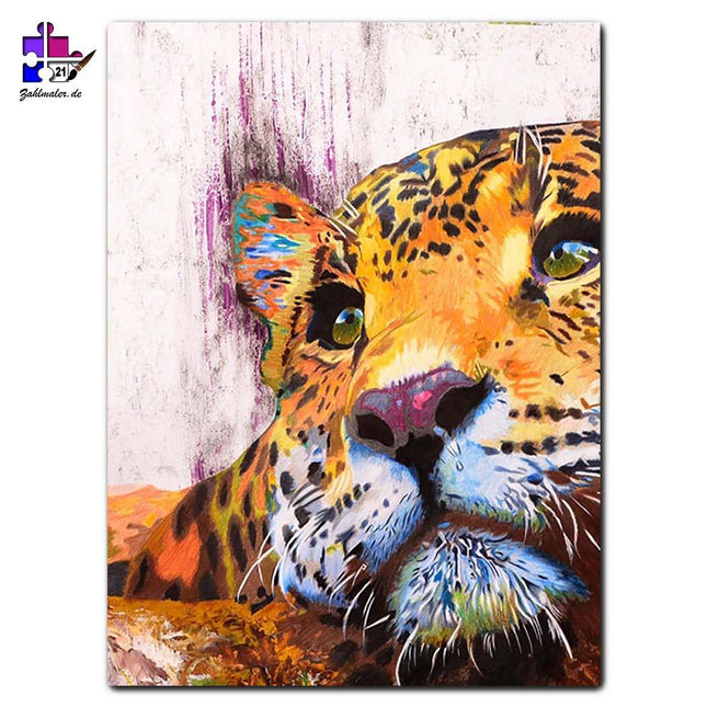 Der kleine Leopard - Gemälde | Malen nach Zahlen-Zahlmaler.de