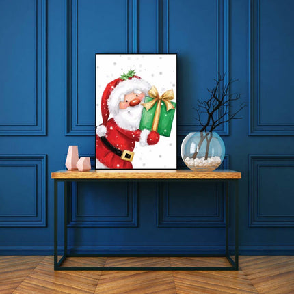 Der kleine Weihnachtsmann und sein Geschenk | Malen nach Zahlen-Zahlmaler.de