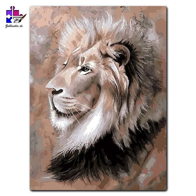 Der Löwe mit der großen Mähne | Malen nach Zahlen-Zahlmaler.de