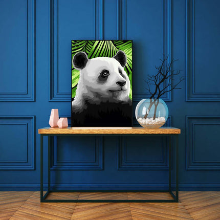 Der Panda und seine Bambusblätter | Malen nach Zahlen-Zahlmaler.de