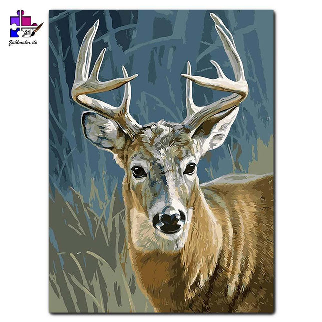 Der Reh im Sumpf | Malen nach Zahlen-Zahlmaler.de