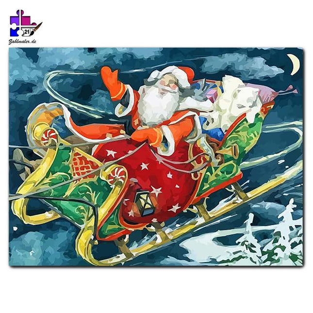 Der Weihnachtsmann kommt | Malen nach Zahlen-Zahlmaler.de