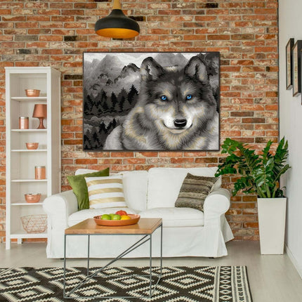 Der Wolf mit den blauen Augen | Malen nach Zahlen-Zahlmaler.de