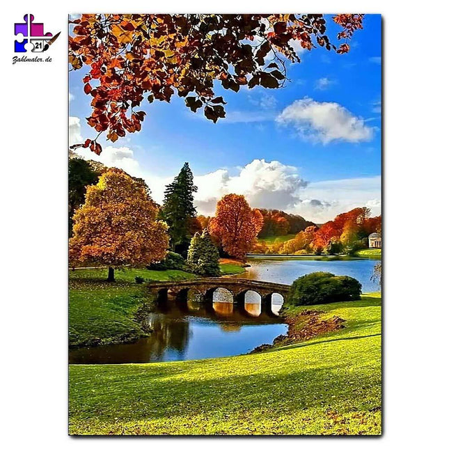 Die Brücke des Schlossgartens | Malen nach Zahlen-Zahlmaler.de