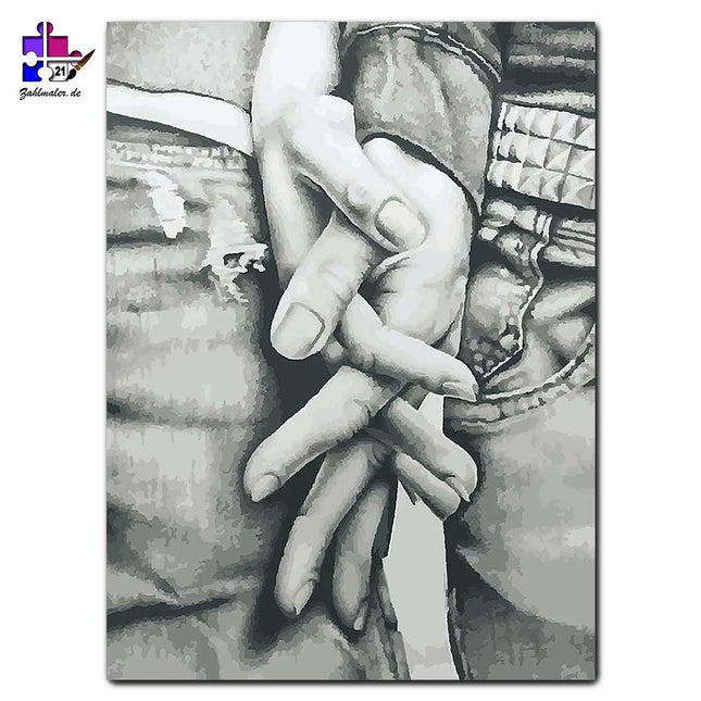 Die Hände des Liebespaars | Malen nach Zahlen-Zahlmaler.de
