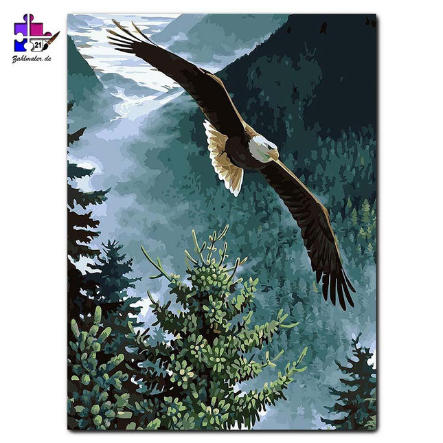Die Jagd des Weißkopfseeadlers | Malen nach Zahlen-Zahlmaler.de