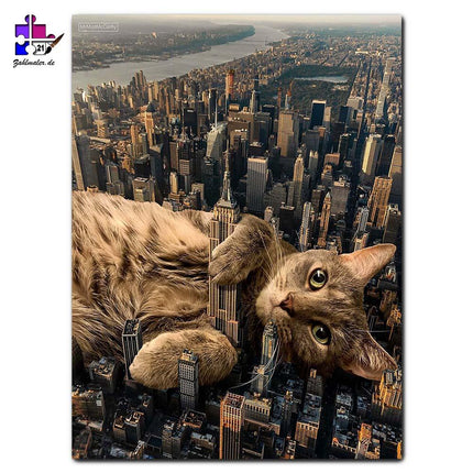 Die Katze in Manhattan New York | Malen nach Zahlen-Zahlmaler.de