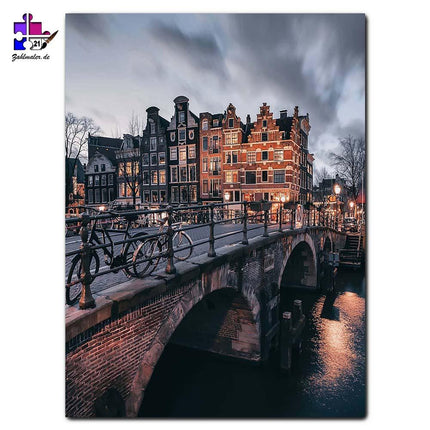 Die kleine Brücke in Amsterdam | Malen nach Zahlen-Zahlmaler.de