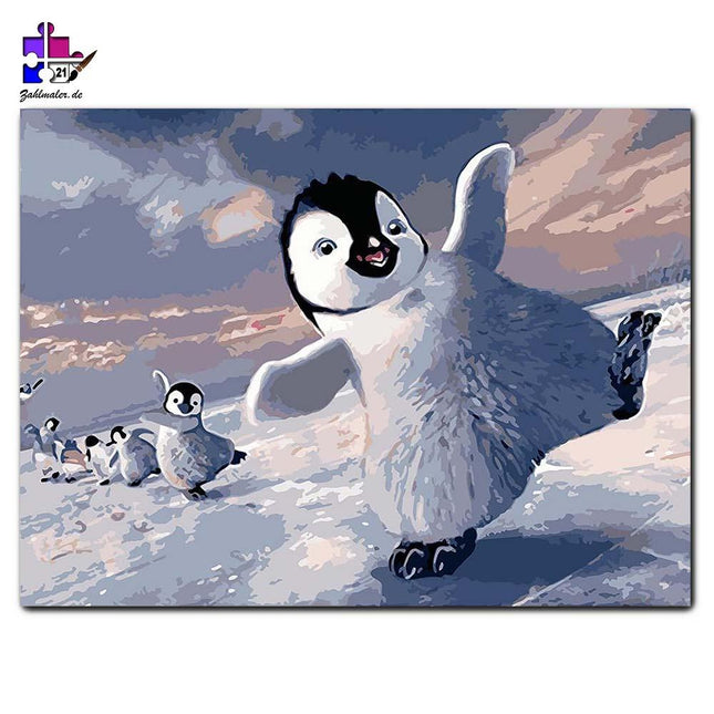 Die Pinguinkinder | Malen nach Zahlen-Zahlmaler.de