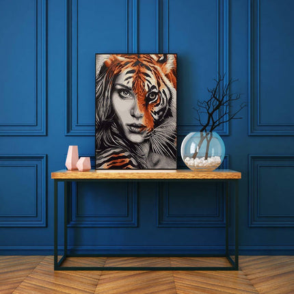 Die Tigerfrau | Malen nach Zahlen-Zahlmaler.de