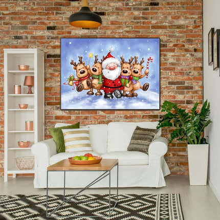 Die Weihnachtscrew - vier Rentiere | Malen nach Zahlen-Zahlmaler.de