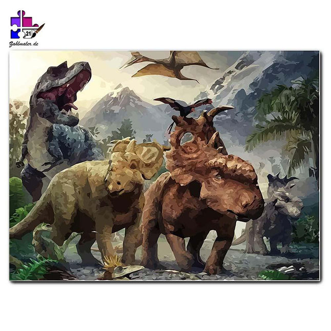 Dinosaurier unscharf gezeichnet - Stillleben | Malen nach Zahlen-Zahlmaler.de