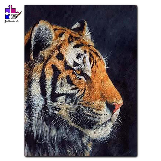 Eiserner Blick des Tigers | Malen nach Zahlen-Zahlmaler.de