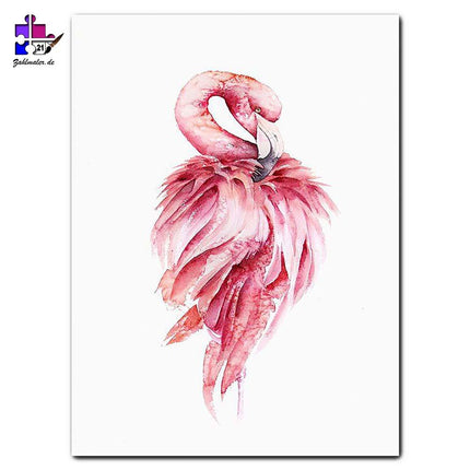Flamingo auf Weiß | Malen nach Zahlen-Zahlmaler.de