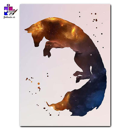 Fuchs und Firefox - eine Kollage | Malen nach Zahlen-Zahlmaler.de