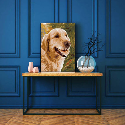 Glücklicher Golden Retriever | Malen nach Zahlen-Zahlmaler.de