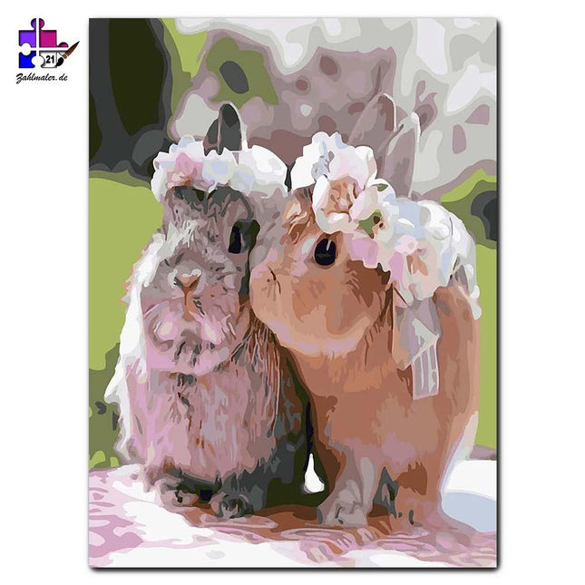 Hasenglück vorm Altar | Malen nach Zahlen-Zahlmaler.de