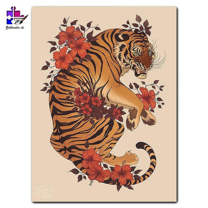 Japanische Tiger-Kunst | Malen nach Zahlen-Zahlmaler.de