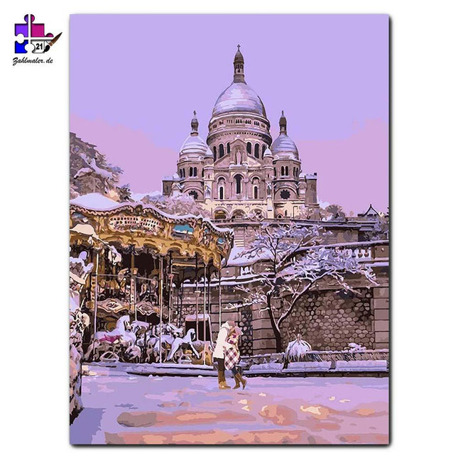 Liebespaar vor dem Palast | Malen nach Zahlen-Zahlmaler.de