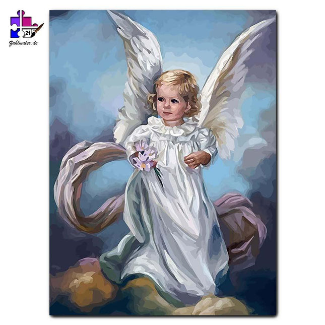 Lockige Haare des kleinen Engelchens | Malen nach Zahlen-Zahlmaler.de