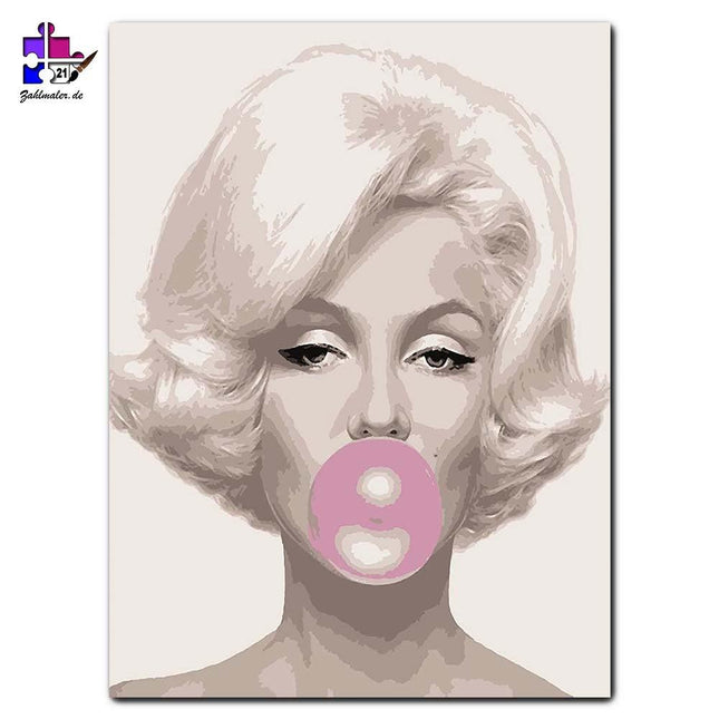 Marilyn Monroe und ihr Kaugummi | Malen nach Zahlen-Zahlmaler.de