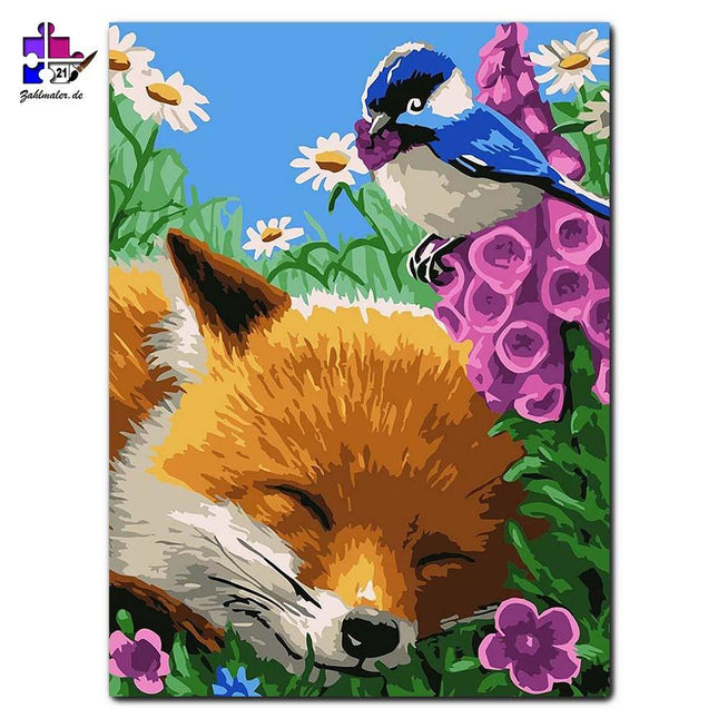 Müdigkeit in der Wiese | Malen nach Zahlen-Zahlmaler.de