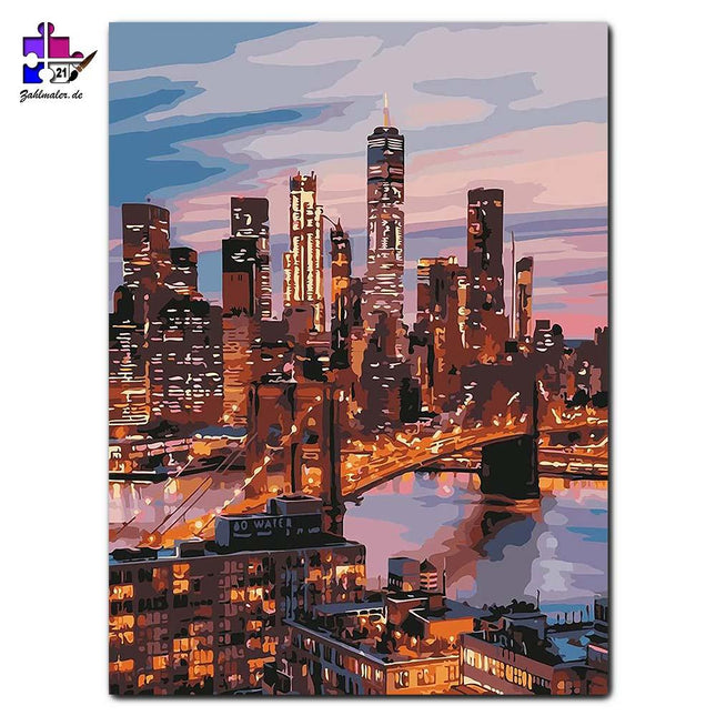 New York in der goldenen Stunde | Malen nach Zahlen-Zahlmaler.de