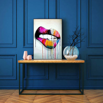Rolling Stones Mund mit fließender Farbenpalette | Malen nach Zahlen-Zahlmaler.de