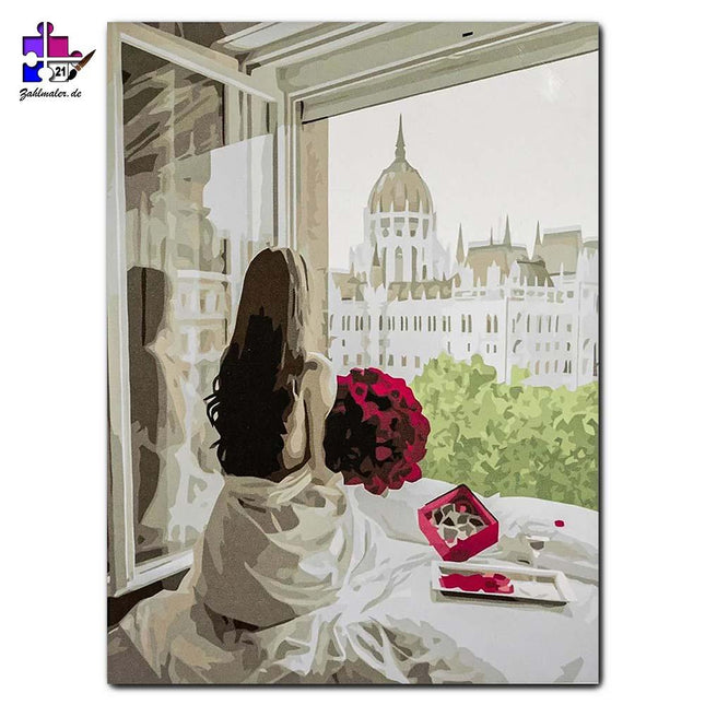 Rosen am Parlament - Budapest | Malen nach Zahlen-Zahlmaler.de